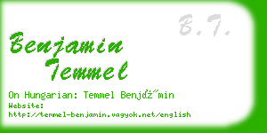 benjamin temmel business card